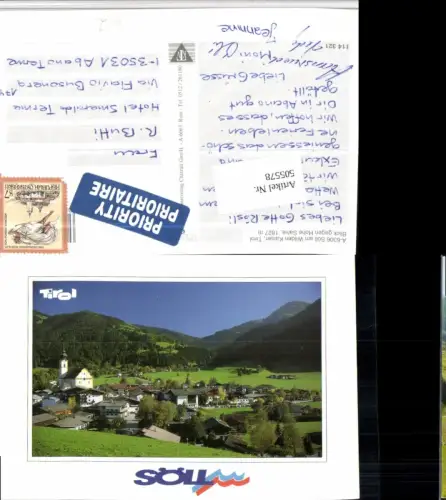 505578,Söll am Wilden Kaiser Totale geg. Hohe Salve Bergkulisse