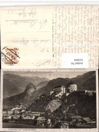515954,Kufstein Teilansicht m. Festung geg. Kaisergebirge Bergkulisse