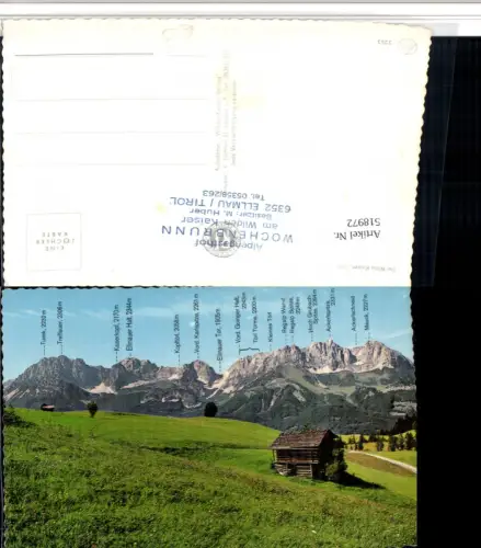 518972,Wilde Kaiser b. Ellmau Hütte Bergkulisse