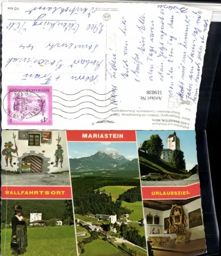 519038,Mariastein Totale Schloss Mehrbildkarte pub Alpine Luftbild 834