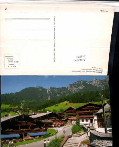 519079,Alpbach Dorfplatz m. Alten Häusern Bergkulisse pub Risch-Lau