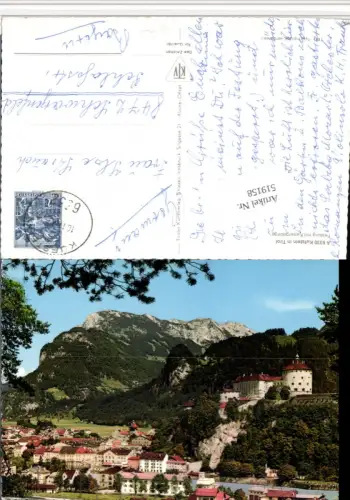519158,Kufstein Totale m. Festung geg. Kaisergebirge Bergkulisse