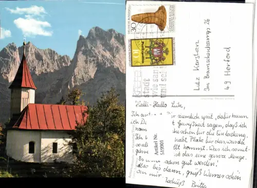 519901,Antoniuskapelle Kapelle im Kaisertal b. Kufstein Bergkulisse