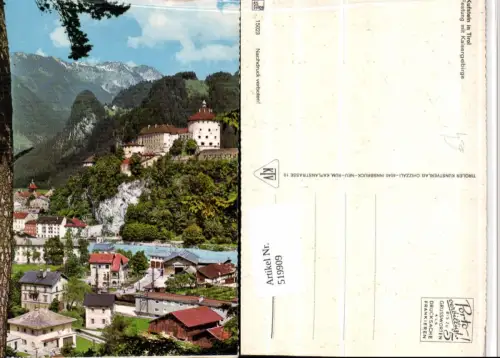 519909,Kufstein Teilansicht m. Festung geg. Kaisergebirge Bergkulisse