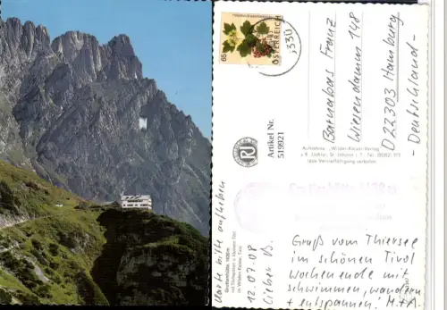 519921,Gruttenhütte Berghütte b. Ellmau m. Törlspitzen Bergkulisse