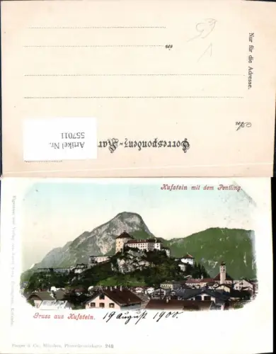 557011,Gruss aus Kufstein in Tirol m. Pendling pub Anton Karg Purger Co. 248