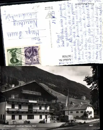 567938,Foto Ak Landl b. Thiersee Krämerwirth Motorrad LKW Lastwagen