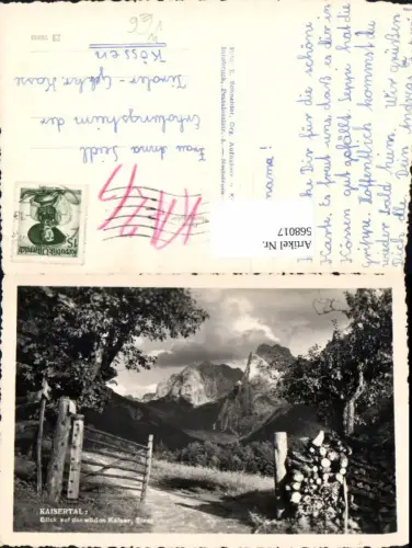 568017,Foto Ak Kaisertal Blick a. d. Wilden Kaiser Ebbs pub E. Schneider