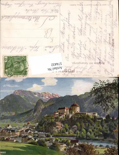 574432,Künstler AK Kufstein m. Kaisergebirge pub Wiro 100