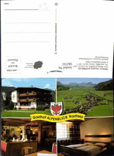 582725,Mehrbild Ak Radfeld Gasthof Pension Alpenblick Ansicht Zimmer Gaststube pub Alpine Luftbild