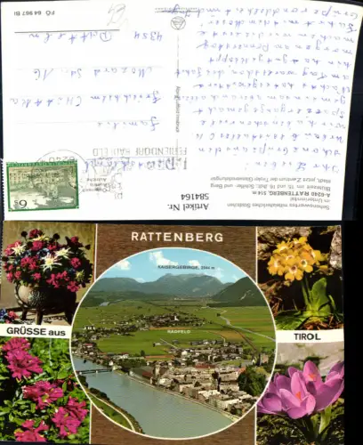 584164,Mehrbild Ak Rattenberg Alpenflora Blumen pub Alpine Luftbild FÖ 64967 BI