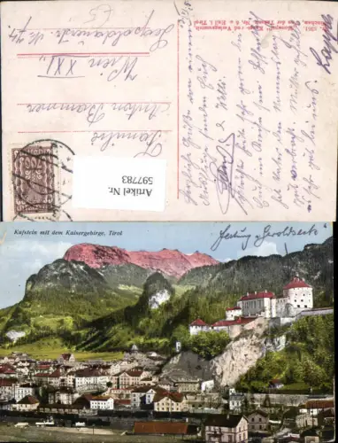 597783,Kufstein m. d. Kaisergebirge Ansicht Festung Bahnhof