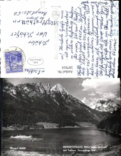597919,Foto Ak Hintersteinersee geg. Scheffauer u. Treffauer Kaisergebirge Scheffau am Wilden Kaiser
