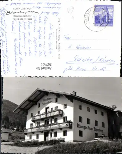 597927,Foto Ak Alpengasthof Schneeberg Thiersee
