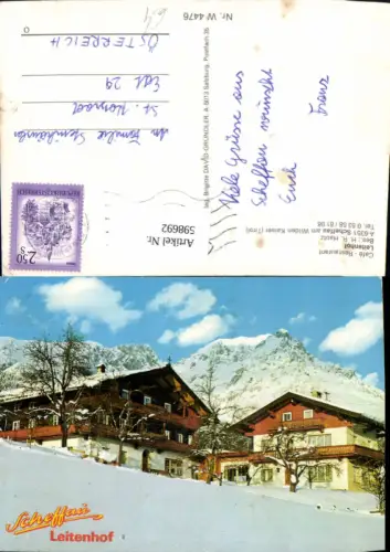 598692,Scheffau a. Wilden Kaiser Cafe Restaurant Leitenhof Winteransicht