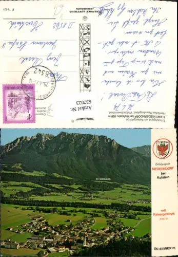 637023,Niederndorf b. Kufstein m. Kaisergebirge Totale pub Alpine Luftbild F 71021