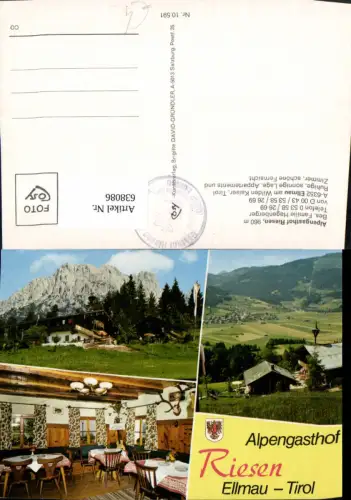 638086,Mehrbild Ak Ellmau a. Wilden Kaiser Alpengasthof Riesen