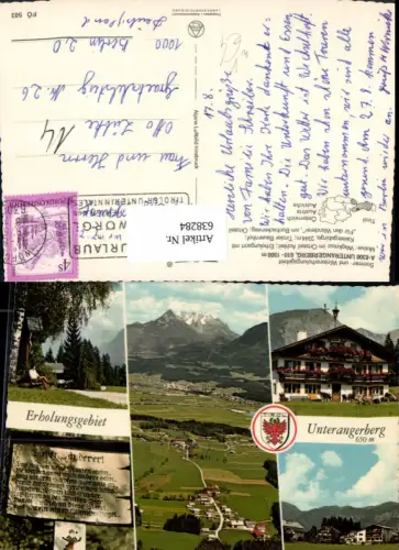 638284,Mehrbild Ak Angerberg Unterangerberg Wegkreuz Achleit Bauernhof pub Alpine Luftbild FÖ 503