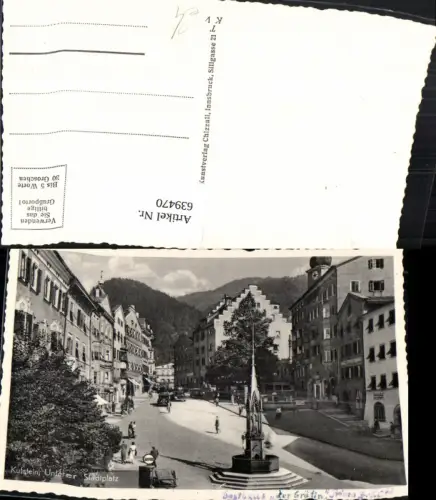 639470,Foto Ak Kufstein Unterer Stadtplatz Brunnen