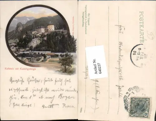640237,tolle Künstler AK Kufstein Burg Kaisergebirge