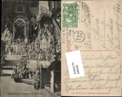 640240,Kufstein Thierberg Kirche Innen pub A. Karg 1910