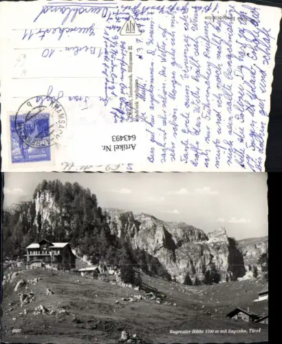 643493,Foto Ak Münster Tirol Bayreuter Hütte m. Sagzahn Bayreuther-Hütte
