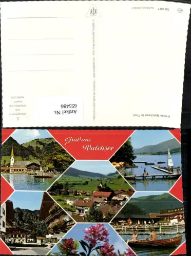 655486,Mehrbild Ak Walchsee Ruderboot Segelboot