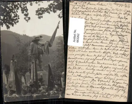 663262,Kufstein Andreas-Hofer-Denkmal Männer Fahnen