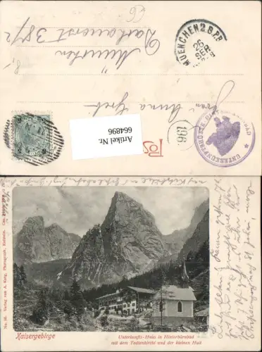 664896,Kaisergebirge Hinterbärenbad Todtenkirchl Anton-Karg-Haus b. Kufstein