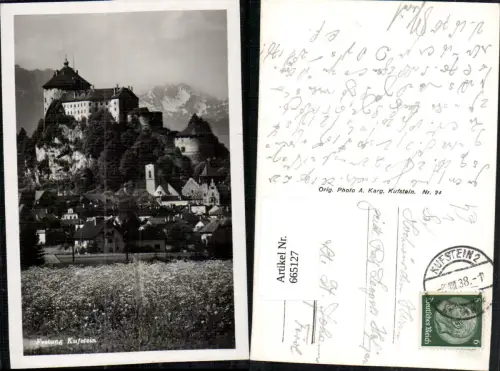 665127,Foto Ak Kufstein mit Festung pub A. Karg
