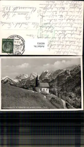 665951,Foto Ak Ebbs Antoniuskapelle Kaisertal m. Wilden Kaiser