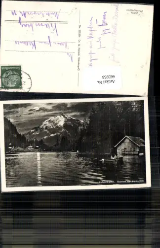 665958,Foto Ak Kufstein Hechtsee m. Naunspitze Ruderboot Boot