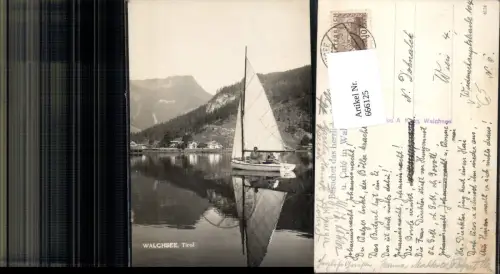 666125,Foto-AK Walchsee b. Kufstein Segelboot Boot pub Anton Karg