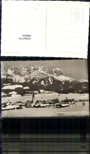 666933,Foto Ak Ellmau mit Wildem Kaiser im Winter
