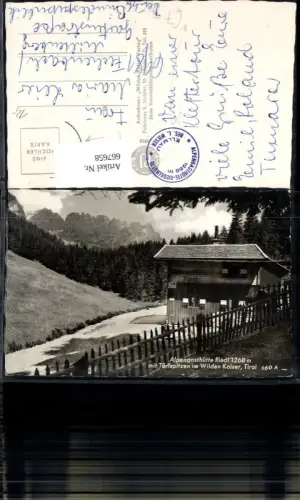 667658,Foto Ak Alpengasthütte Riedl m. Törlspitzen Ellmau Wilden Kaiser