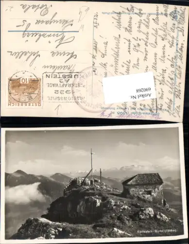 690268 Spitzstein Gipfel Ebbs Kufstein Stp. Passionsspiel 1932 Postkraftwagen
