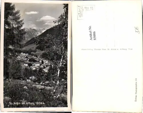 85006,St Anton am Arlberg Partie zum Ort 1930