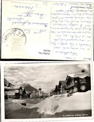 94299,St. Anton am Arlberg Ortsansicht m. Gasthaus