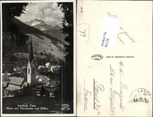 96128,Landeck Tirol Motiv m. Pfarrkirche