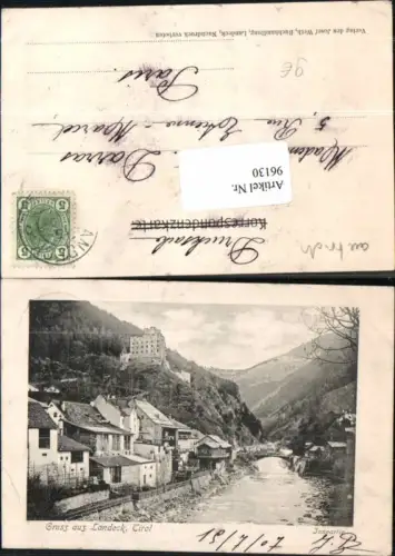 96130,Gruss aus Landeck in Tirol Innpartie 1900