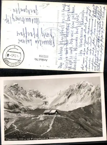 152358,Ulmerhütte m. Walfagehrjoch u. Schindlerspitze Zürs Landeck Zams 1941