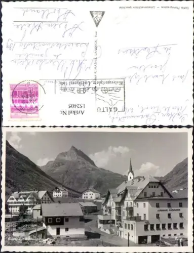 152405,Galtür m. Ballunspitze Ansicht m. Alpenhaus Fluchthorn Postgasthhof Rössle 1964