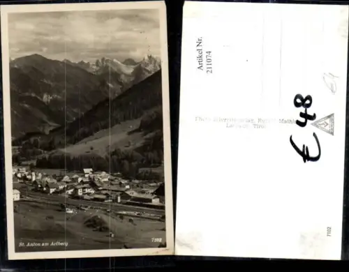 211074,St Anton a. Arlberg Ansicht m. Bahnhof Eisenbahn Gleise
