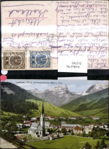 212792,Landeck Teilansicht m. Parseierspitze Kirche