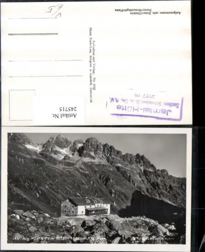 245715,Jamtal-Hütte Berghütte m. Getschnerscharte Bergkulisse b. Galtür pub Risch-Lau 5192