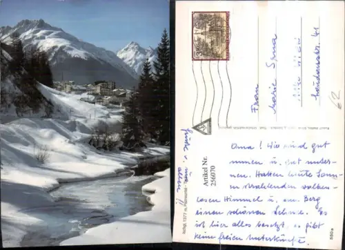 256070,Ischgl im Paznauntal Teilansicht Bergkulisse Bach Winterbild