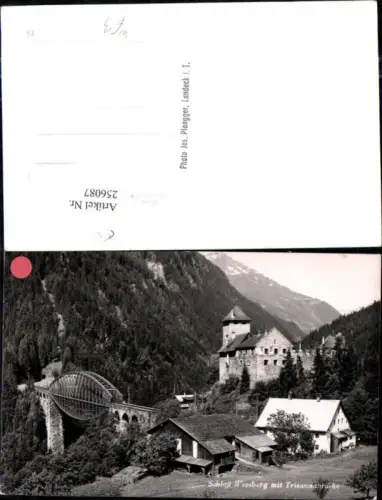 256087,Schloss Burg Wiesberg m. Trisannabrücke Brücke b. Pians