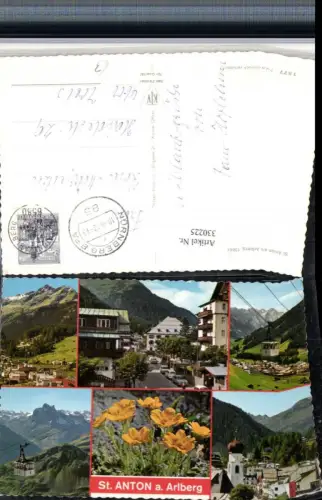 330225,St. Anton am Arlberg Totale Seilbahn Kirche Blumen Mehrbildkarte