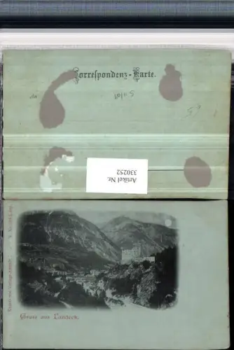 330252,Mond Litho Gruß aus Landeck Teilansicht Bergkulisse pub Carl Otto Hayd 9284