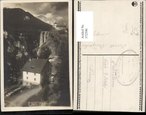 372590,Trisannabrücke Brücke Burg Schloss b. Pians Bergkulisse